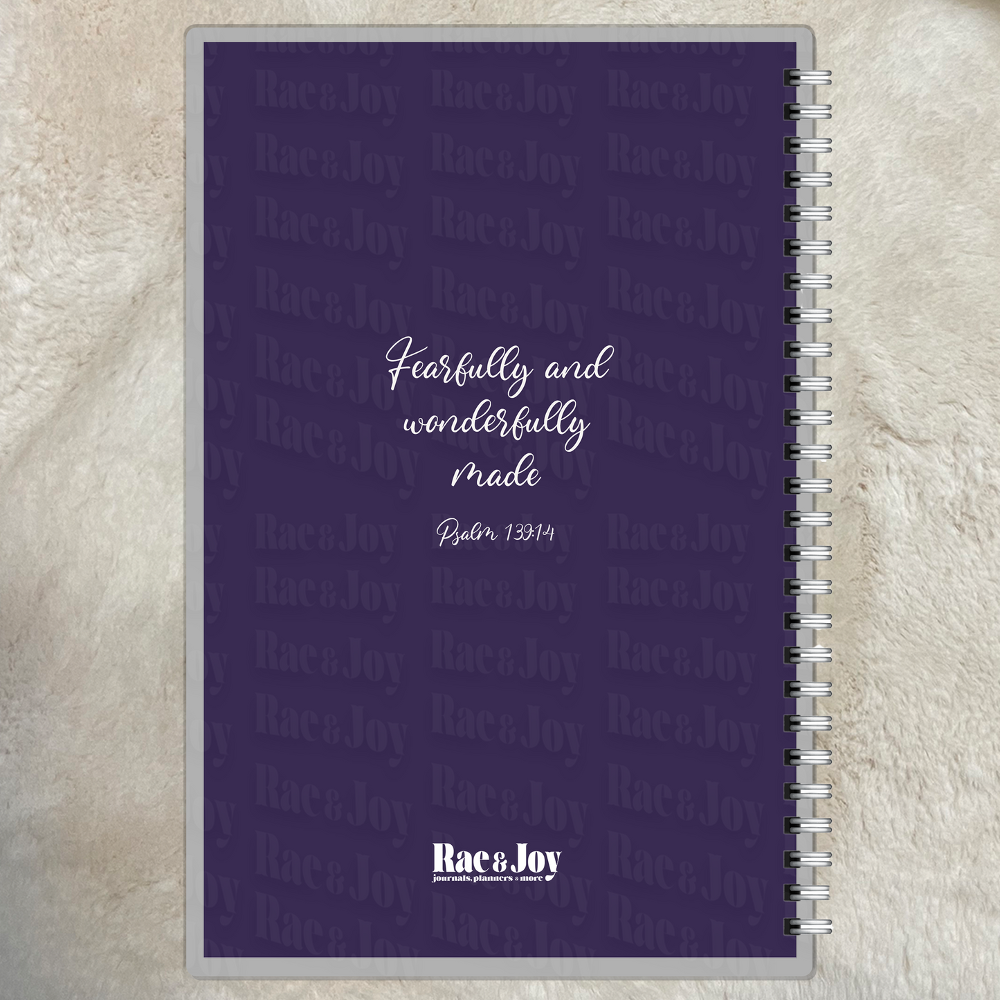 Fearfully and Wonderfully Made Lined Journal & 2025 Monthly Planner - Purple Floral Design