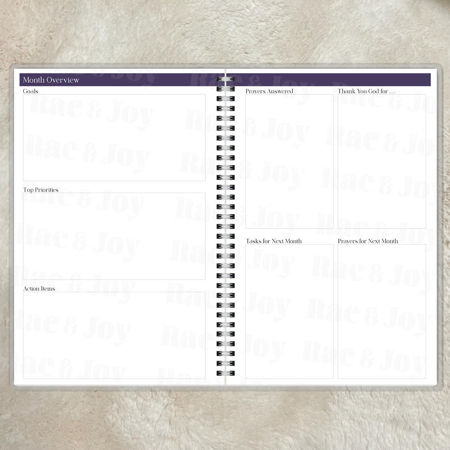 Fearfully and Wonderfully Made Lined Journal & 2025 Monthly Planner - Purple Floral Design