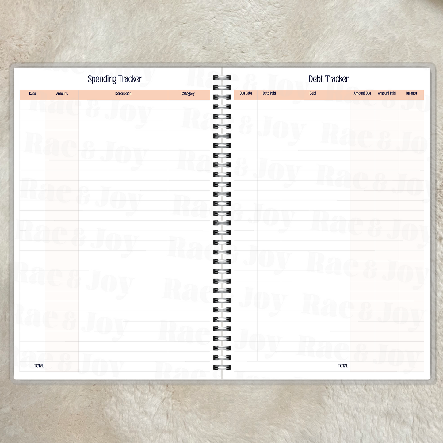Blessed & Budgeted Financial Planner | 8.5x11 Budget & Spending Tracker
