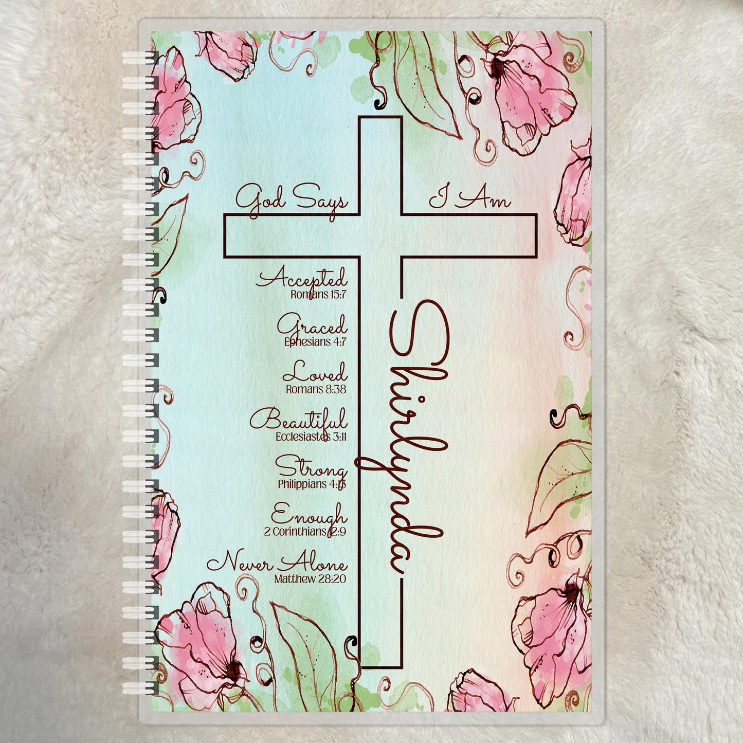 Personalized ’God Says I Am’ Christian Journal With Scripture Affirmations Journals/Planners