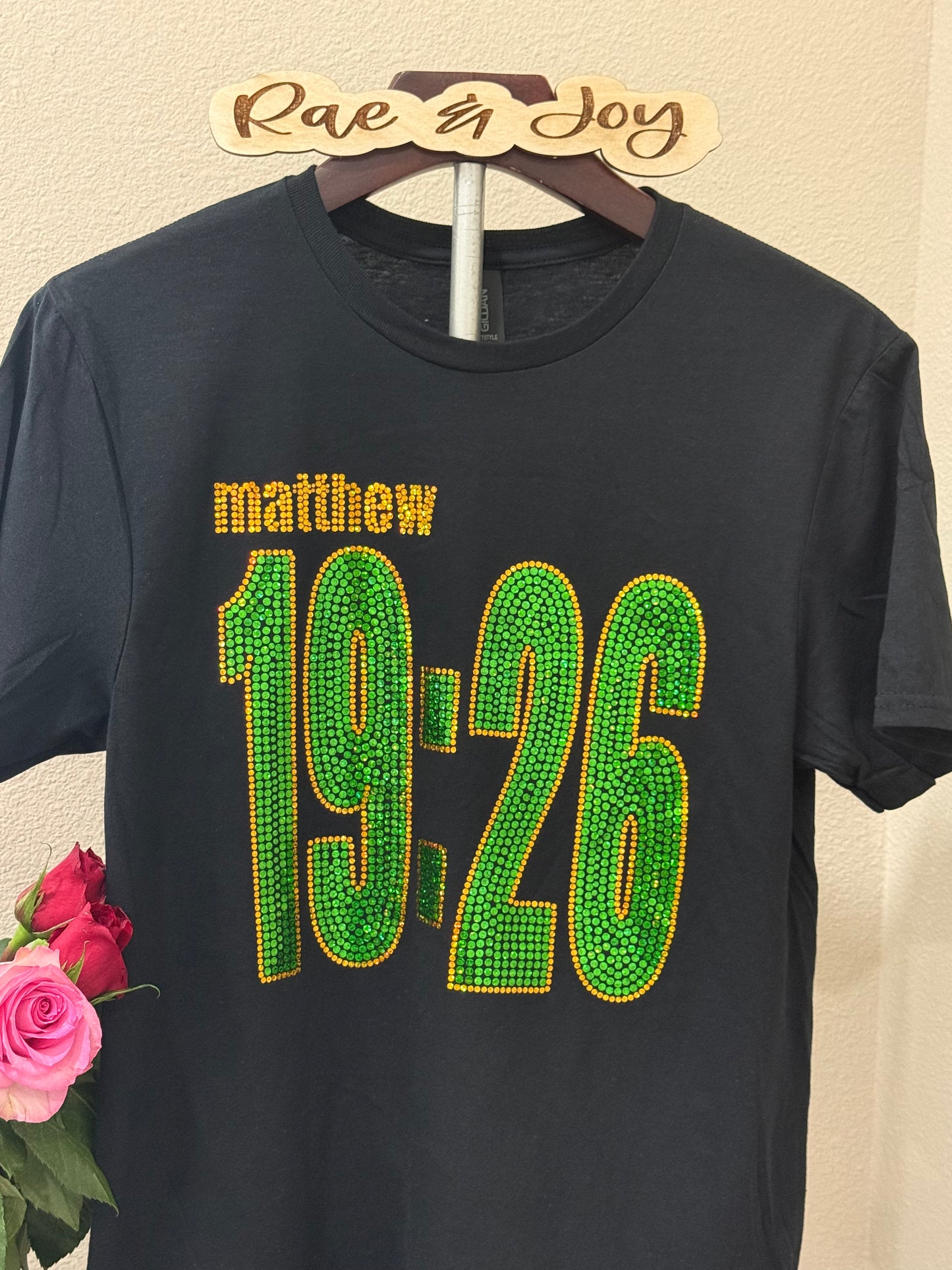 Matthew 19:26 Scripture Sparkle T-Shirt | Christian Faith Tee
