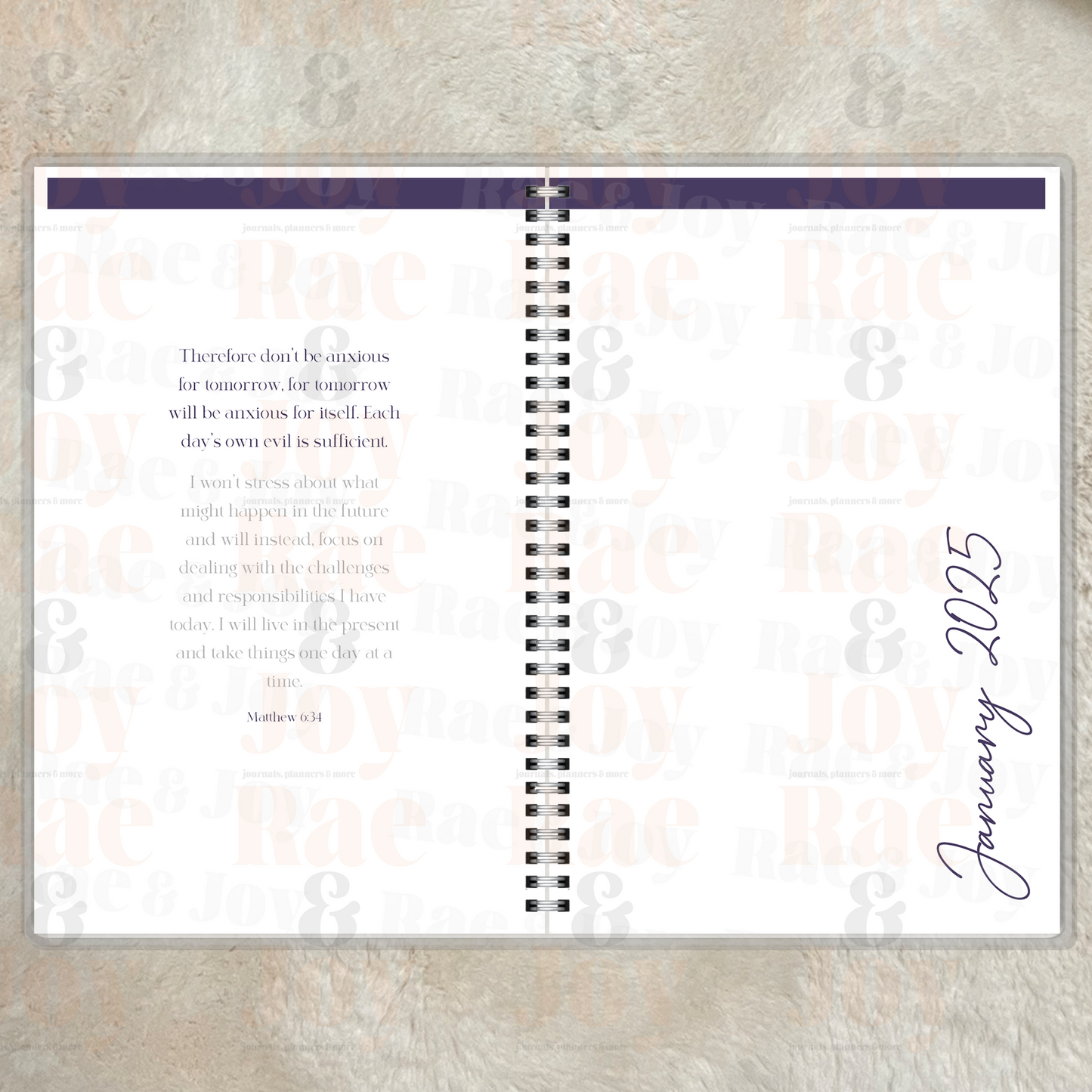 Fearfully and Wonderfully Made Purple Floral Journal or 2025-2026 Planner – Personalized Christian Gift for Women