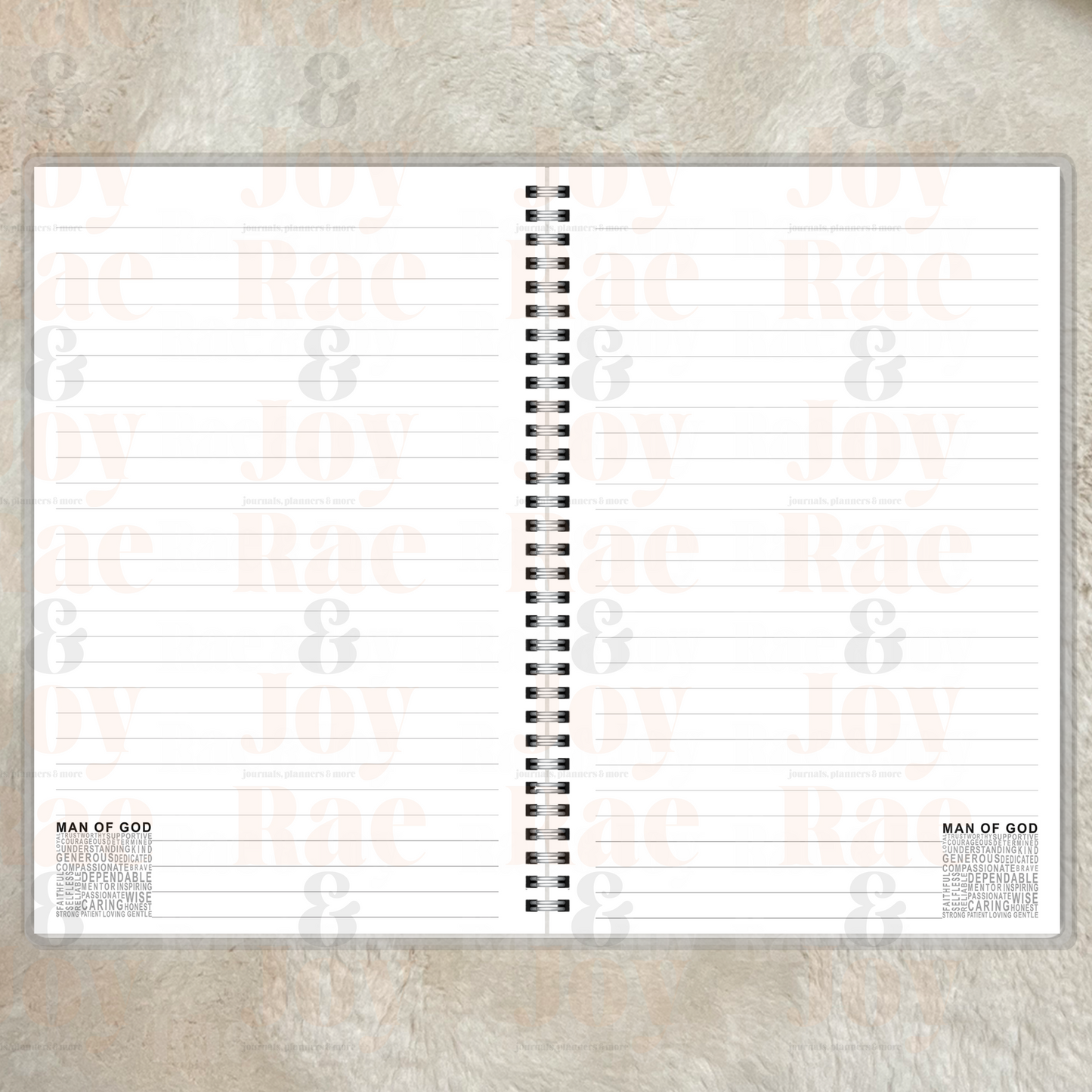 Man of God Christian Affirmation Journal – Lined Laminated (Name Title or No Personalization) Journals/Planners