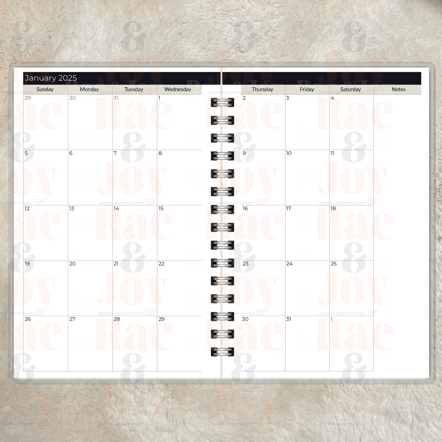 Personalized Mid-Year Planner 2024-2025 - Customizable Cover Options, Monthly Goals & Faith Reflections, Compact 5.5x8.5 - Rae & Joy Journals, Planners & More