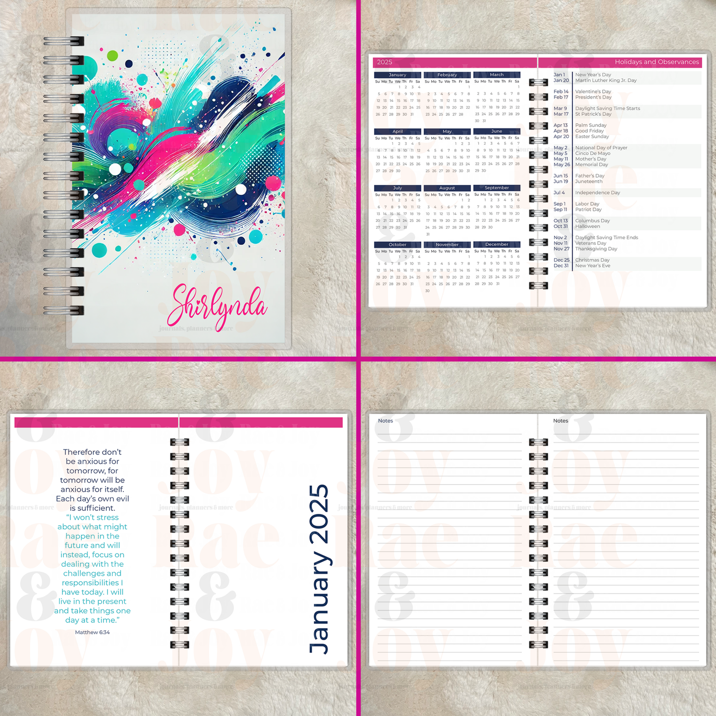 Personalized 2025 - Customizable Cover Options Monthly Goals & Faith Reflections Compact 5.5X8.5