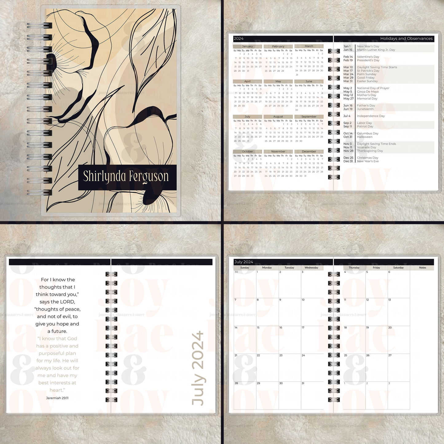 Personalized 2025 - Customizable Cover Options Monthly Goals & Faith Reflections Compact 5.5X8.5