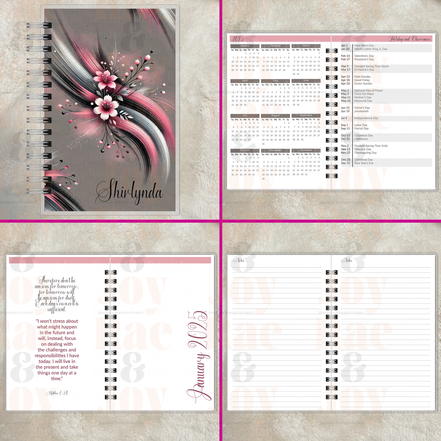 Personalized 2025 - Customizable Cover Options Monthly Goals & Faith Reflections Compact 5.5X8.5