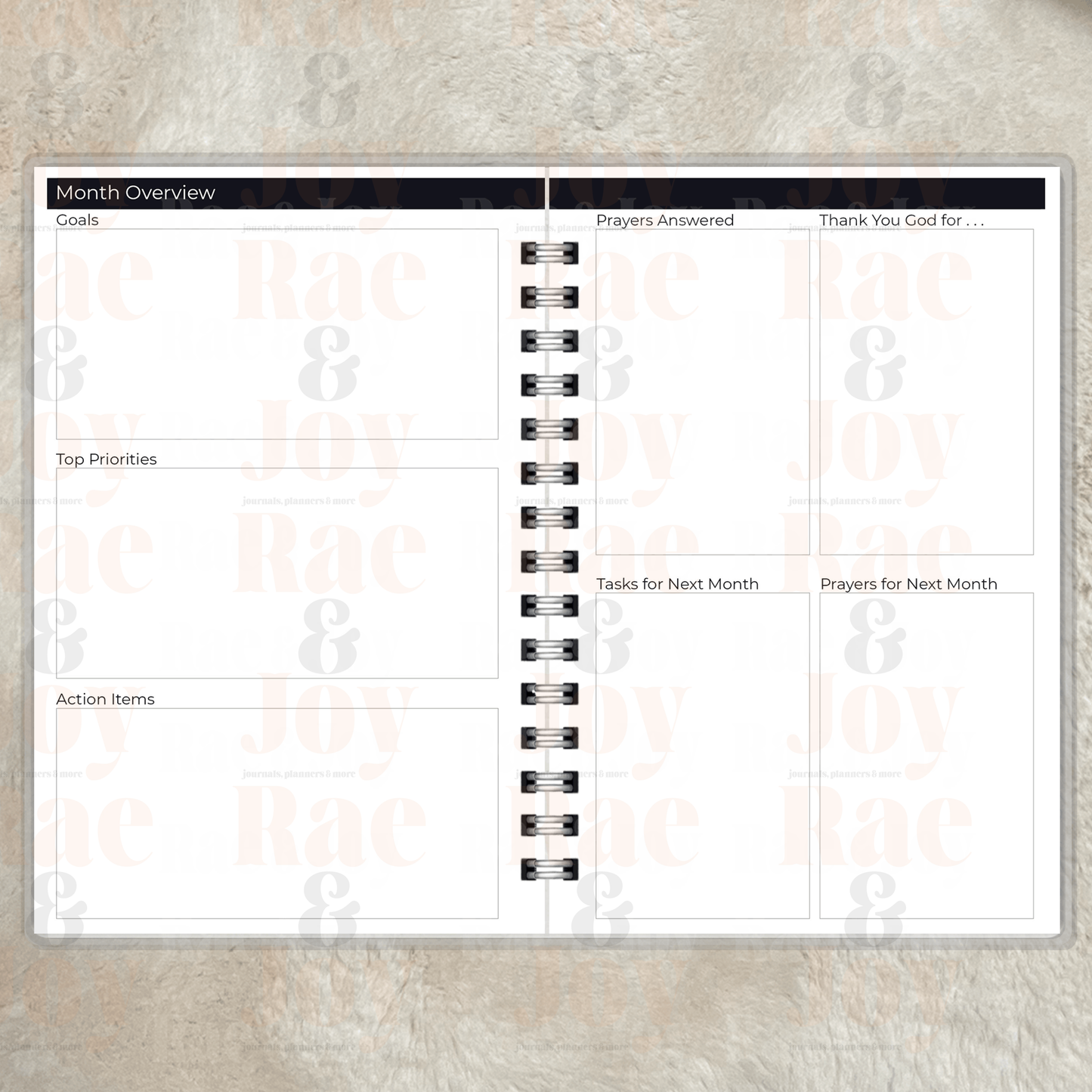 Personalized Mid-Year Planner 2024-2025 - Customizable Cover Options, Monthly Goals & Faith Reflections, Compact 5.5x8.5 - Rae & Joy Journals, Planners & More