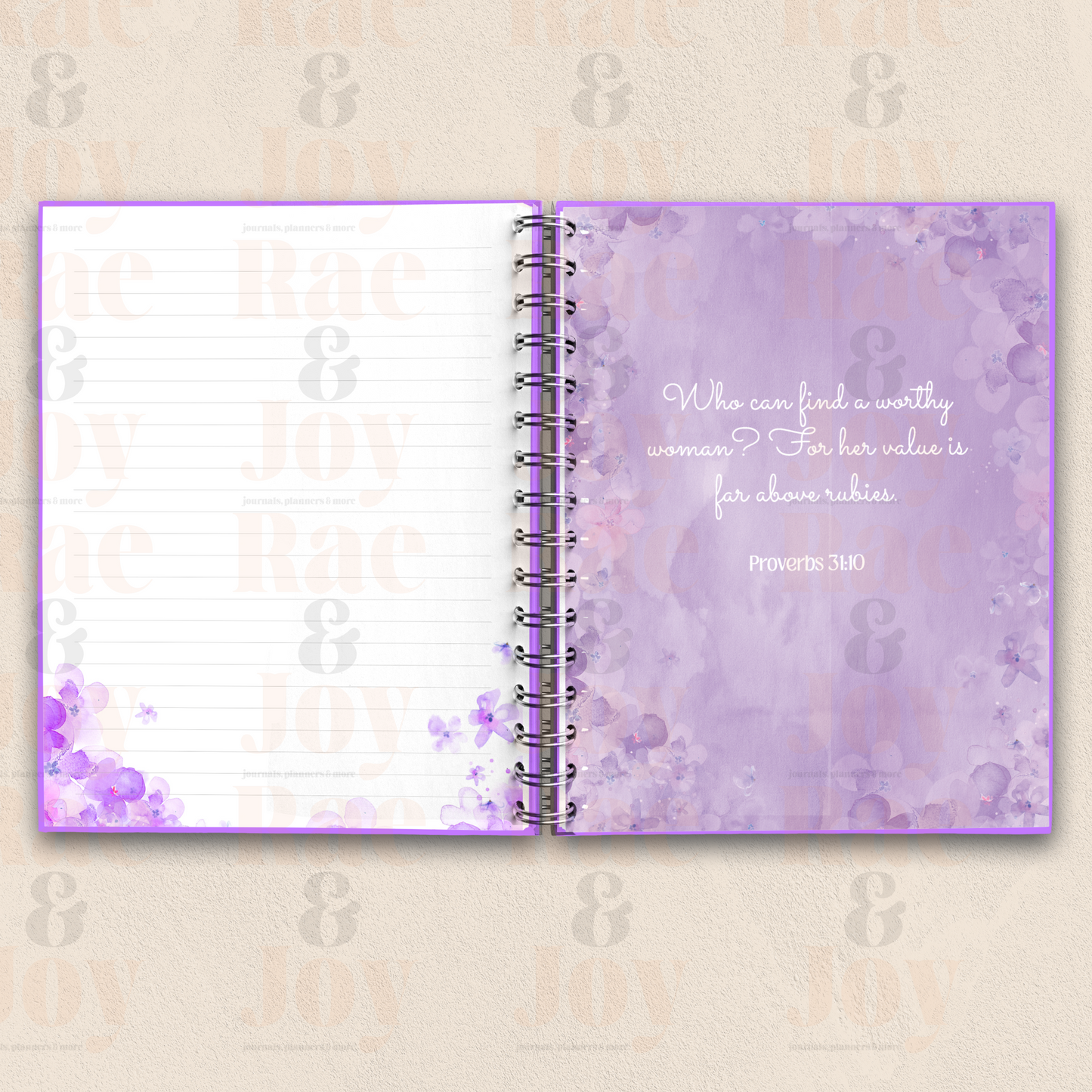 Personalized Blessed Cross Floral Journal – Mother’s Day Gift for Mom Nana Grandma Aunt – Custom with Kids’ Names –