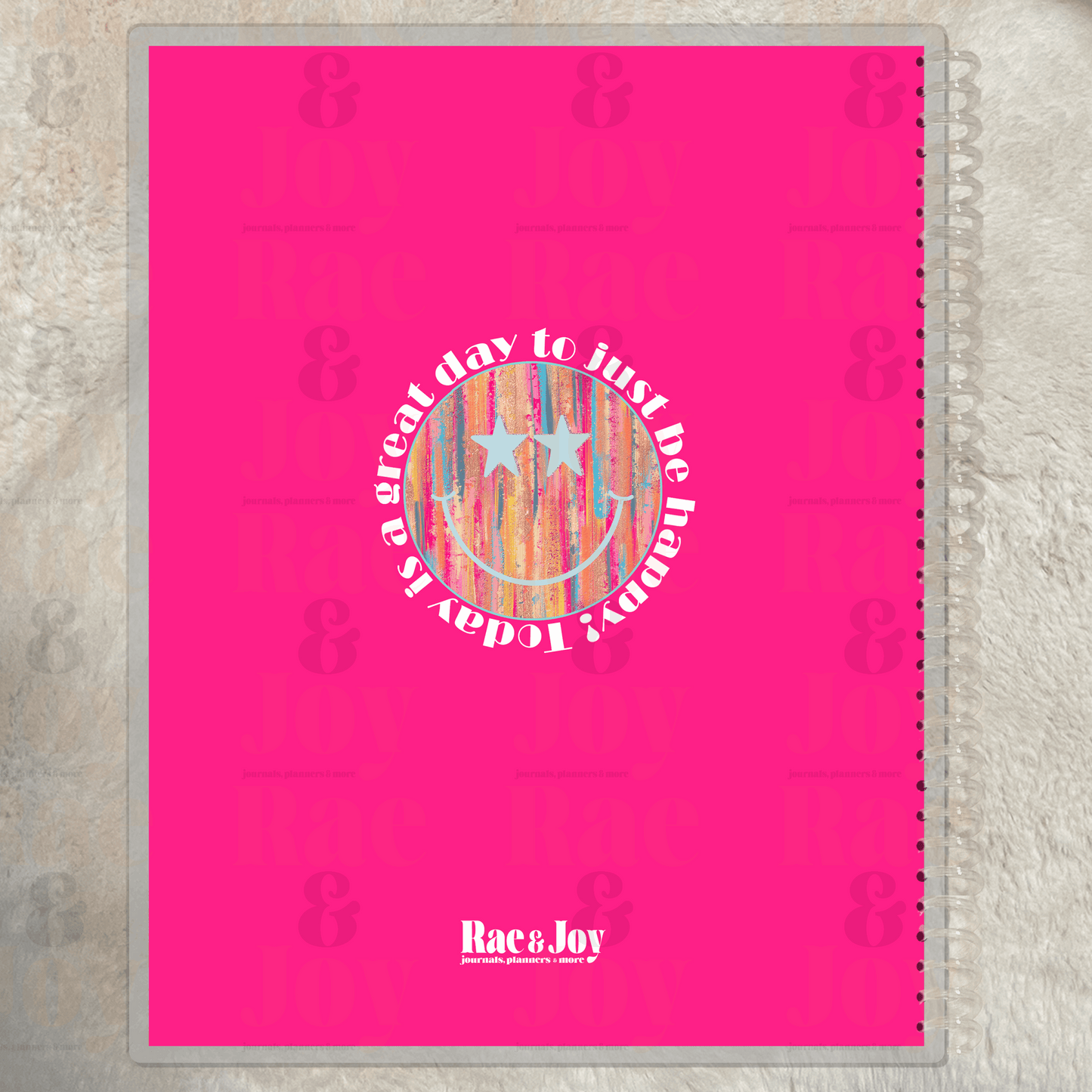 Personalized Smiley Face Notebook – Bright Grid Design 8.5x11" Lined Journal