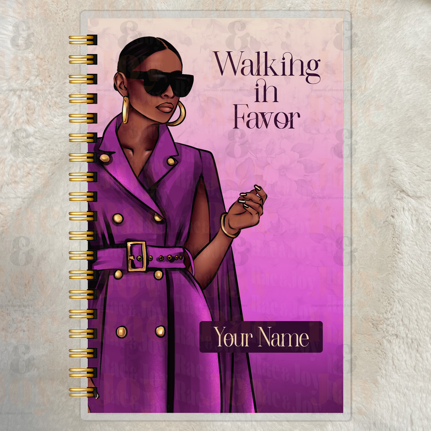 Walking in Favor: Personalized 12-Month Christian Planner – Custom Start Date & Cover Name 130 Pages 5 Color Options