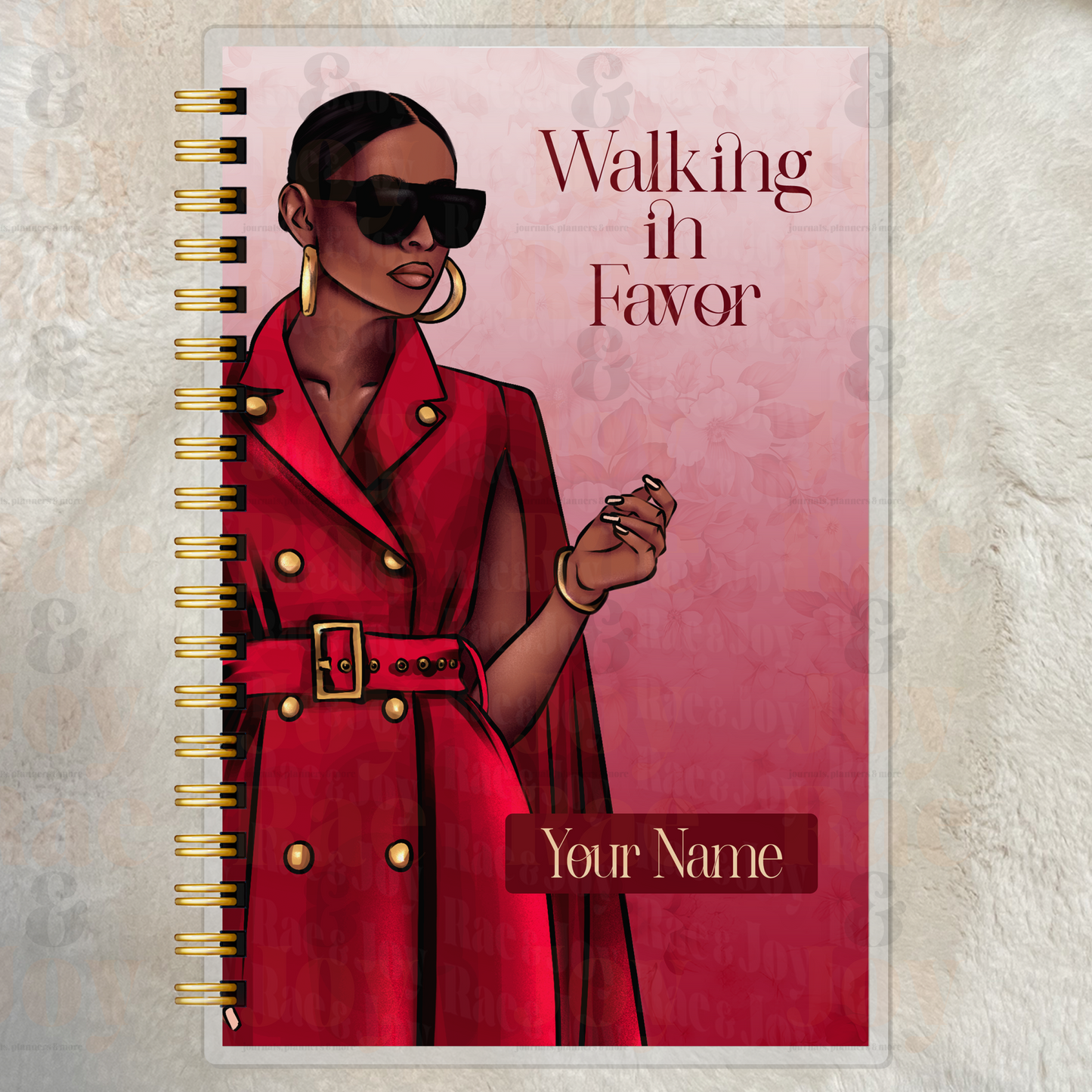 Walking in Favor: Personalized 12-Month Christian Planner – Custom Start Date & Cover Name 130 Pages 5 Color Options