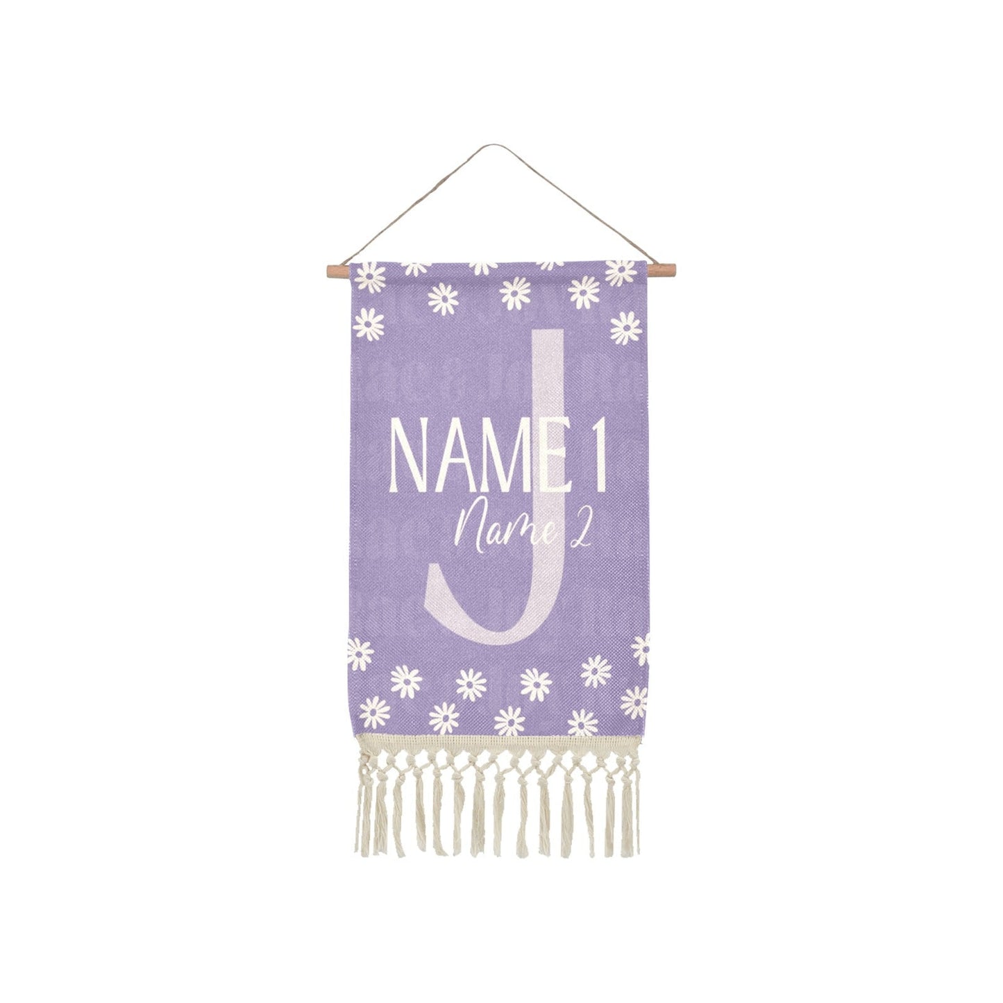 Personalized Monogram Name Wall Hanging One Size / Dark Lilac Hanging