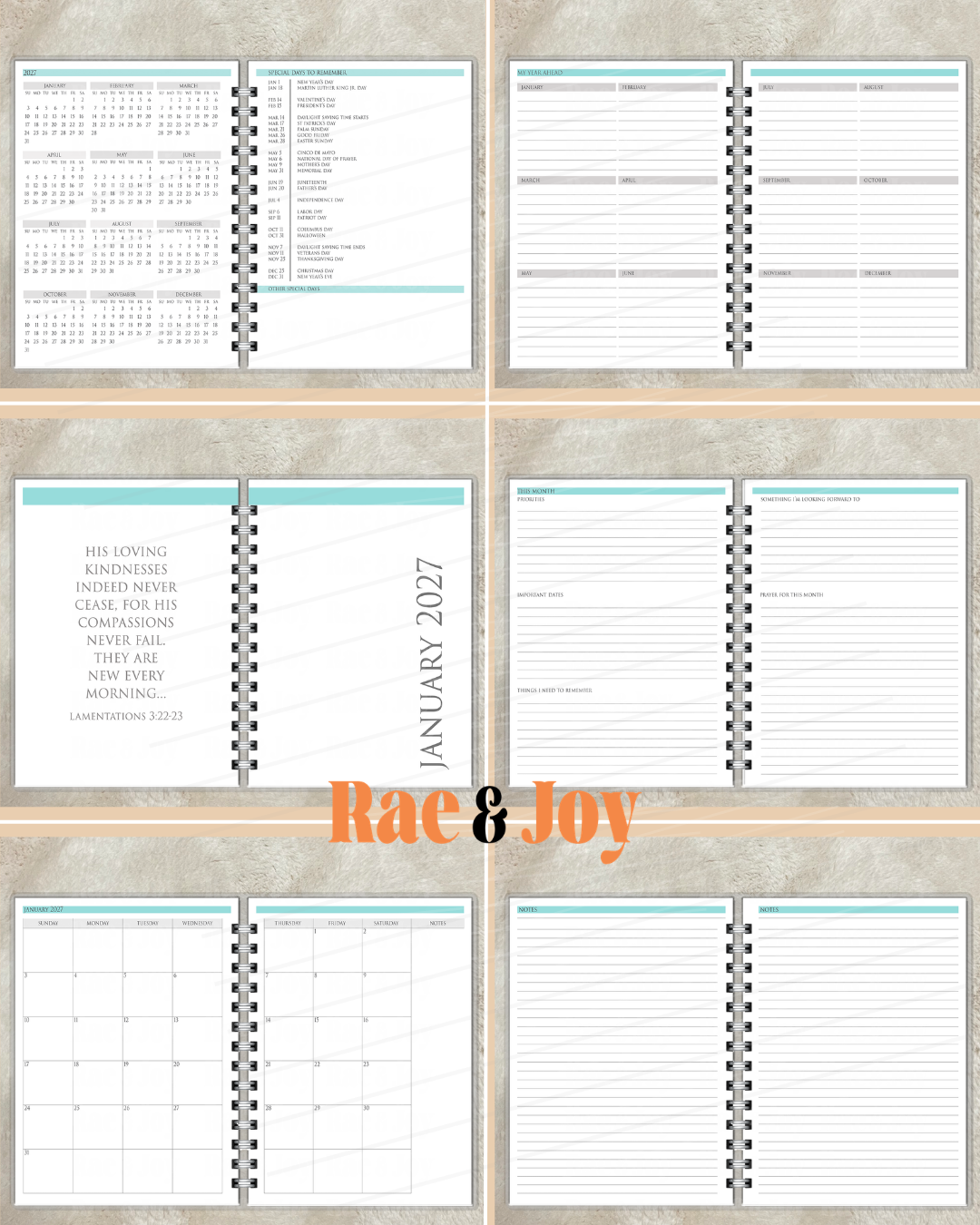 2027 Live with Intention Monthly Planner | Personalized Option