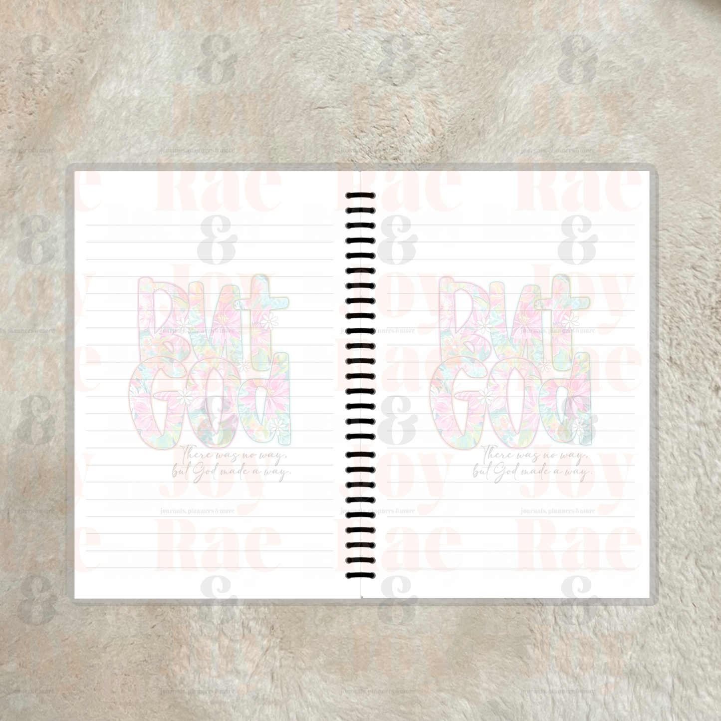 But God Floral 4x6 Laminated Lined Pocket Notebook (100 Pages)