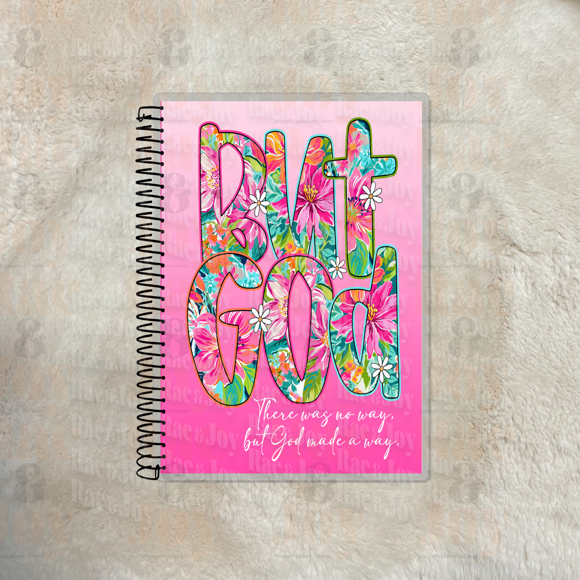 But God Floral 4x6 Laminated Lined Pocket Notebook (100 Pages)