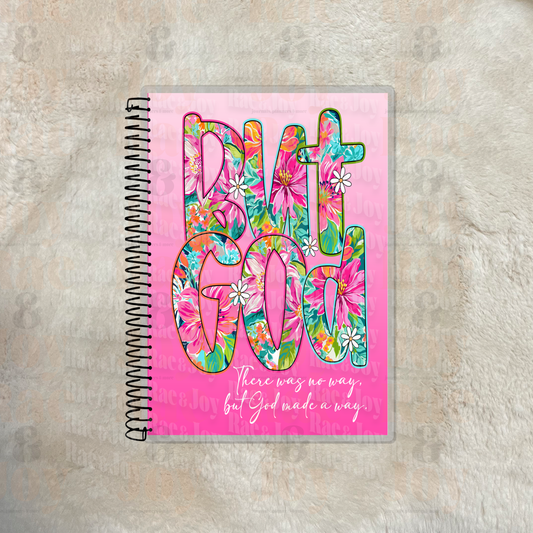 But God Floral 4x6 Laminated Lined Pocket Notebook (100 Pages)