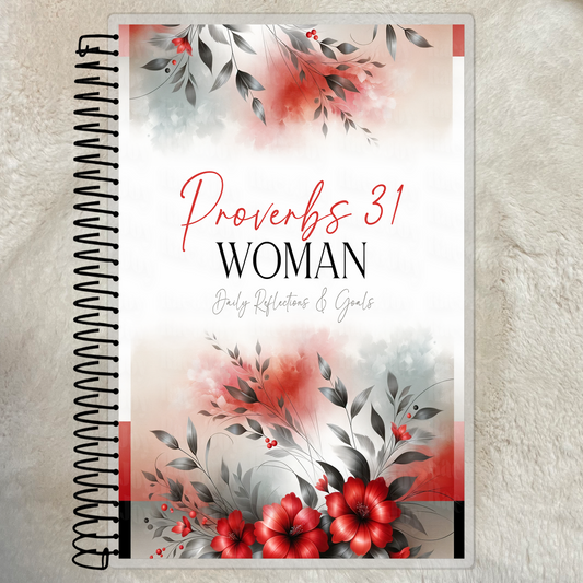Proverbs 31 Woman 90-Day Undated Daily Planner – Prayer & Reflections, Task Scheduler, Laminated Floral Cover – Custom Name Option - Rae & Joy Journals, Planners & More