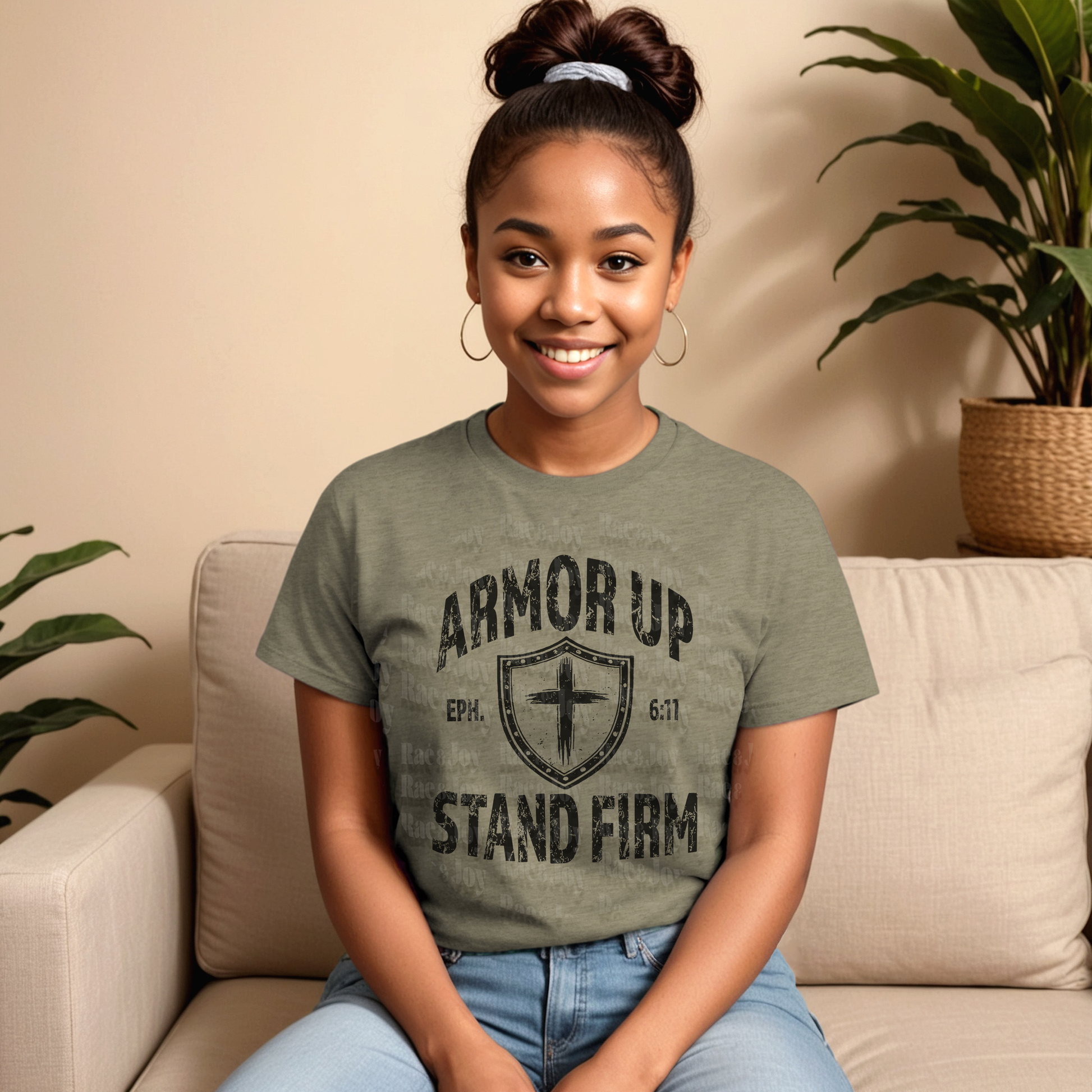 Armor Up Stand Firm Christian T-Shirt | Ephesians 6:11 Faith-Based Apparel