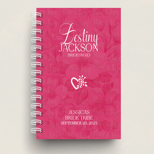 Custom Wedding Party Journal – Personalized Hardcover Gift for Bridesmaids, Maid of Honor, Mother of the Bride & More | Bridal Party Keepsake Magenta