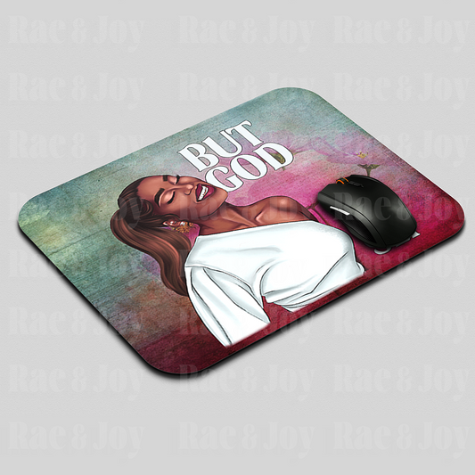 "But God" Mouse Pad | African American Woman Mouse Pad | Personalized - Rae & Joy Journals, Planners & More