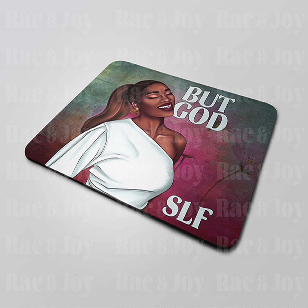 "But God" Mouse Pad | African American Woman Mouse Pad | Personalized - Rae & Joy Journals, Planners & More