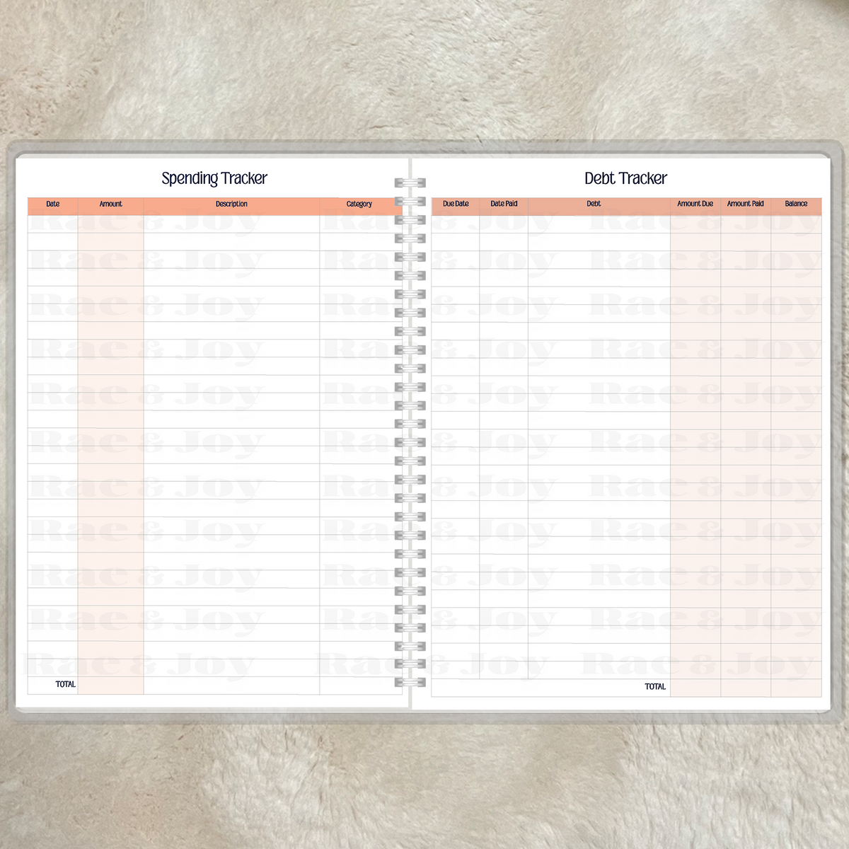 Blessed & Budgeted Financial Planner | 8.5x11 Budget & Spending Tracker