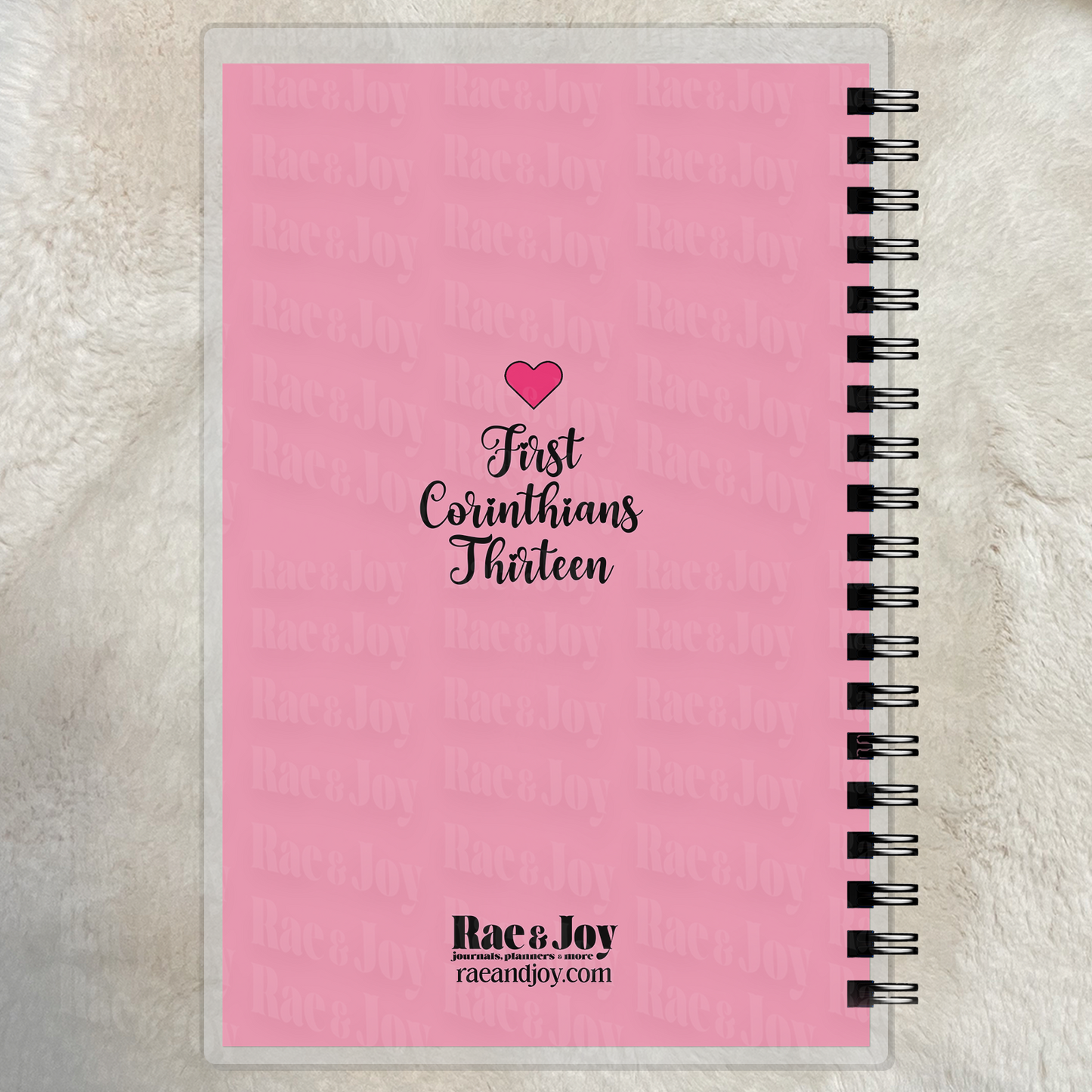 First Corinthians Thirteen Personalized Pink Love Journal – Custom Couples Christian Notebook