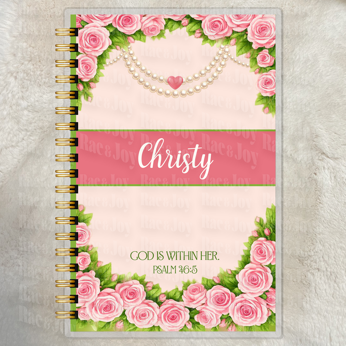 Personalized Christian Journal – Psalm 46:5 “God Is Within Her” Floral Faith Journal | Lined or Prayer Journal