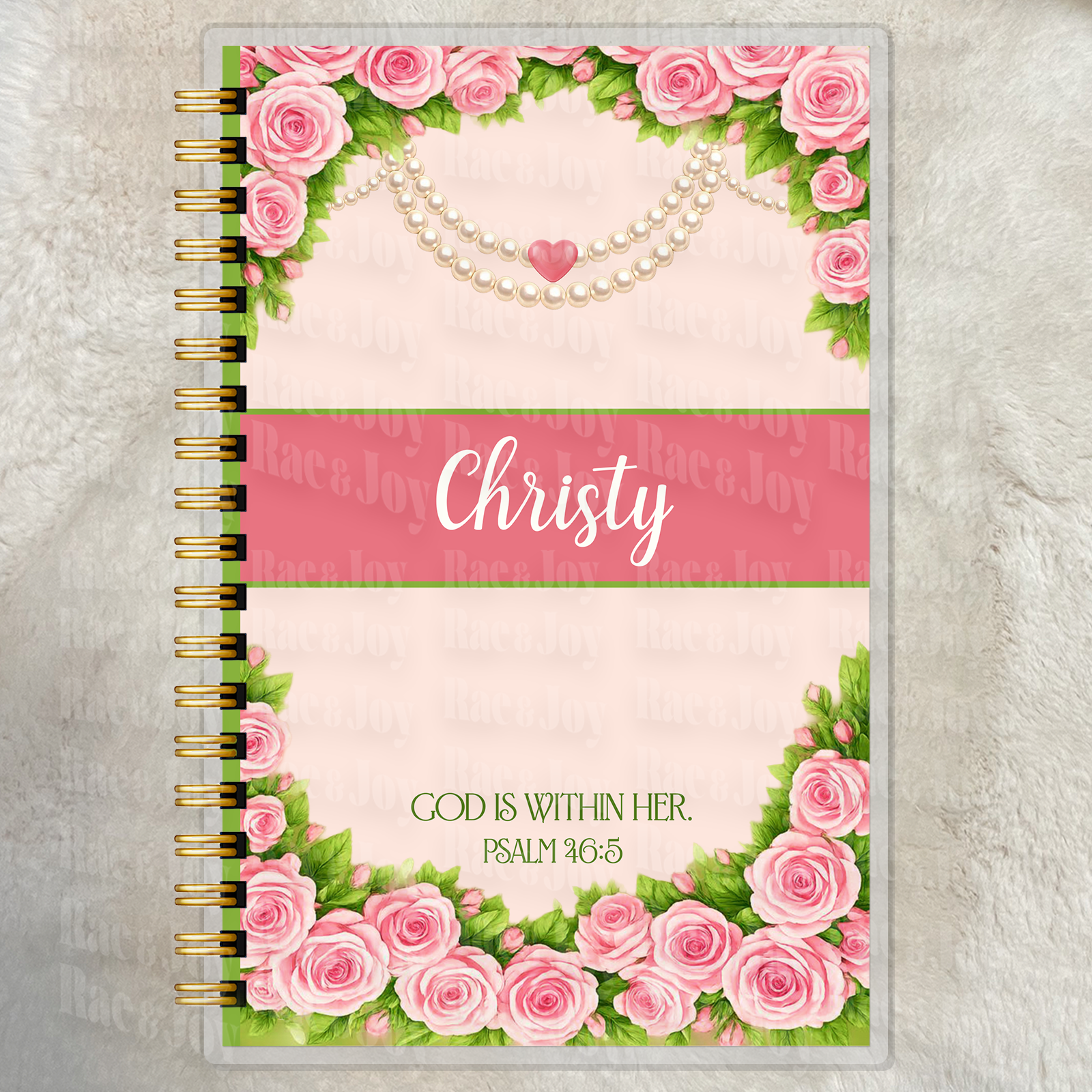 Personalized Christian Journal – Psalm 46:5 “God Is Within Her” Floral Faith Journal | Lined or Prayer Journal