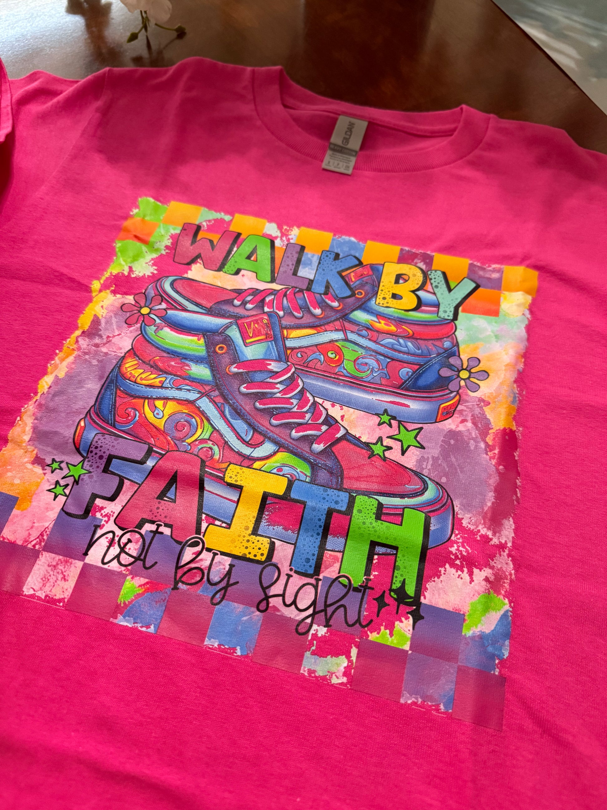 Walk by Faith - Youth T-shirt Pink - SALE