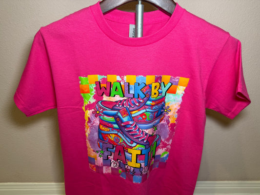 Walk by Faith - Youth T-shirt Pink - SALE