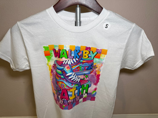 Walk by Faith - Youth T-shirt White - SALE