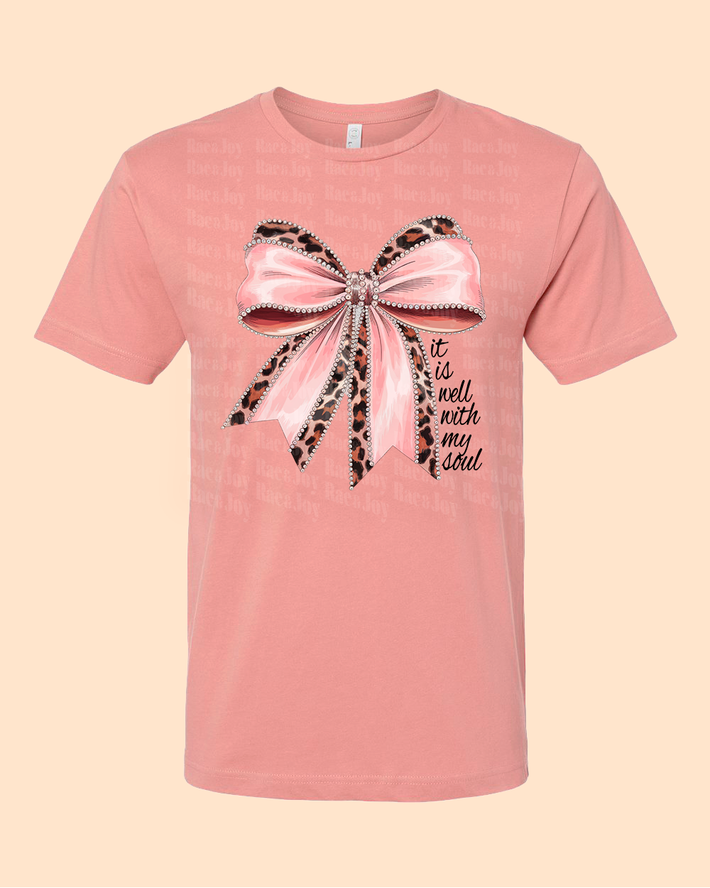 It Is Well With My Soul Pink Bow T-Shirt