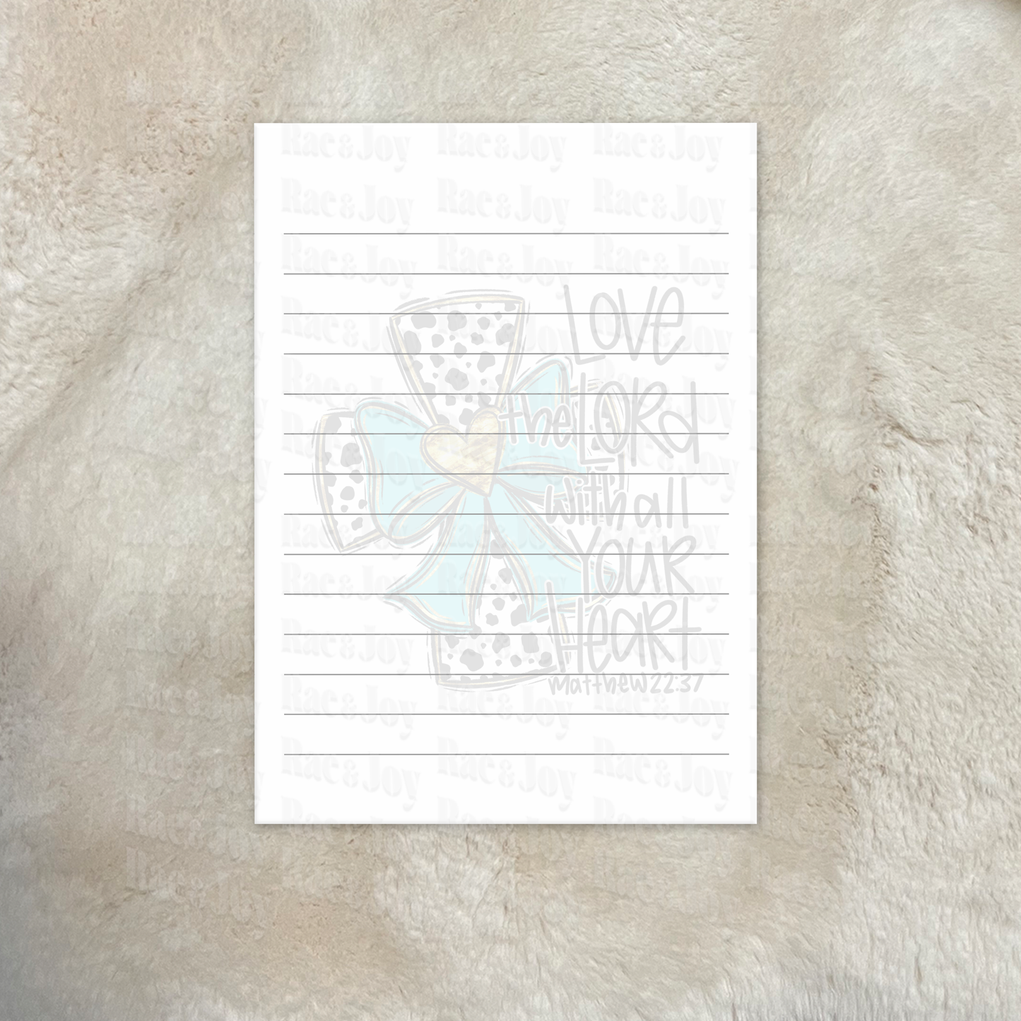Love the Lord With All Your Heart Notepad – Matthew 22:37 Christian Tear-Off Note Pad (4.25x5)