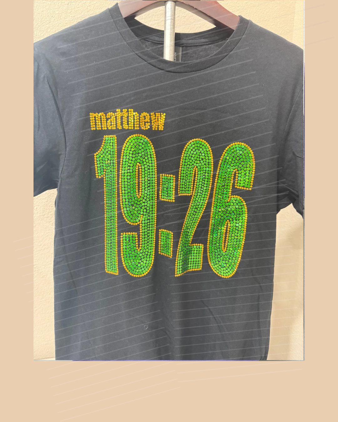 Matthew 19:26 Scripture Sparkle T-Shirt | Christian Faith Tee
