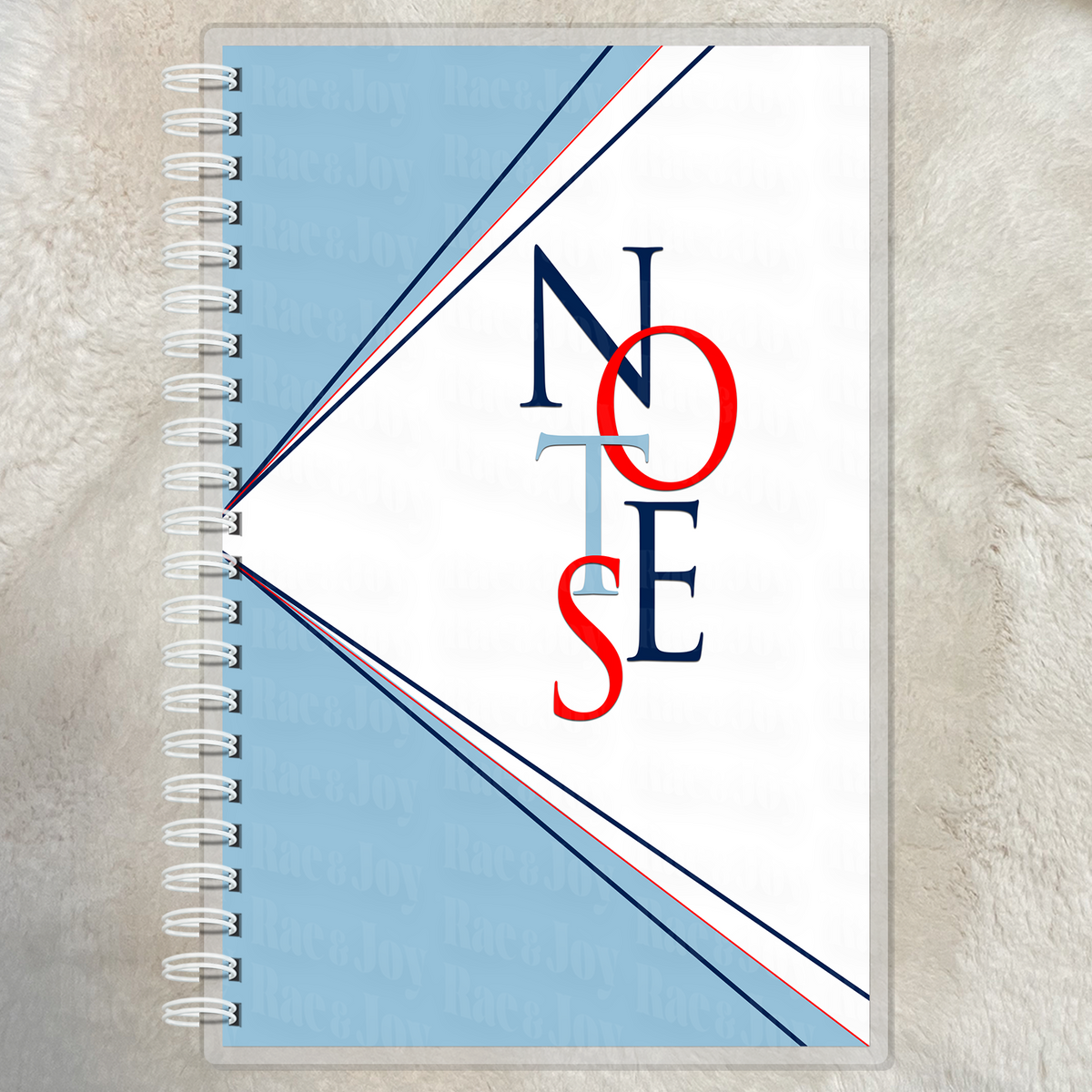 The Color Edit – Lined Notes Journal Columbia Blue Navy Red
