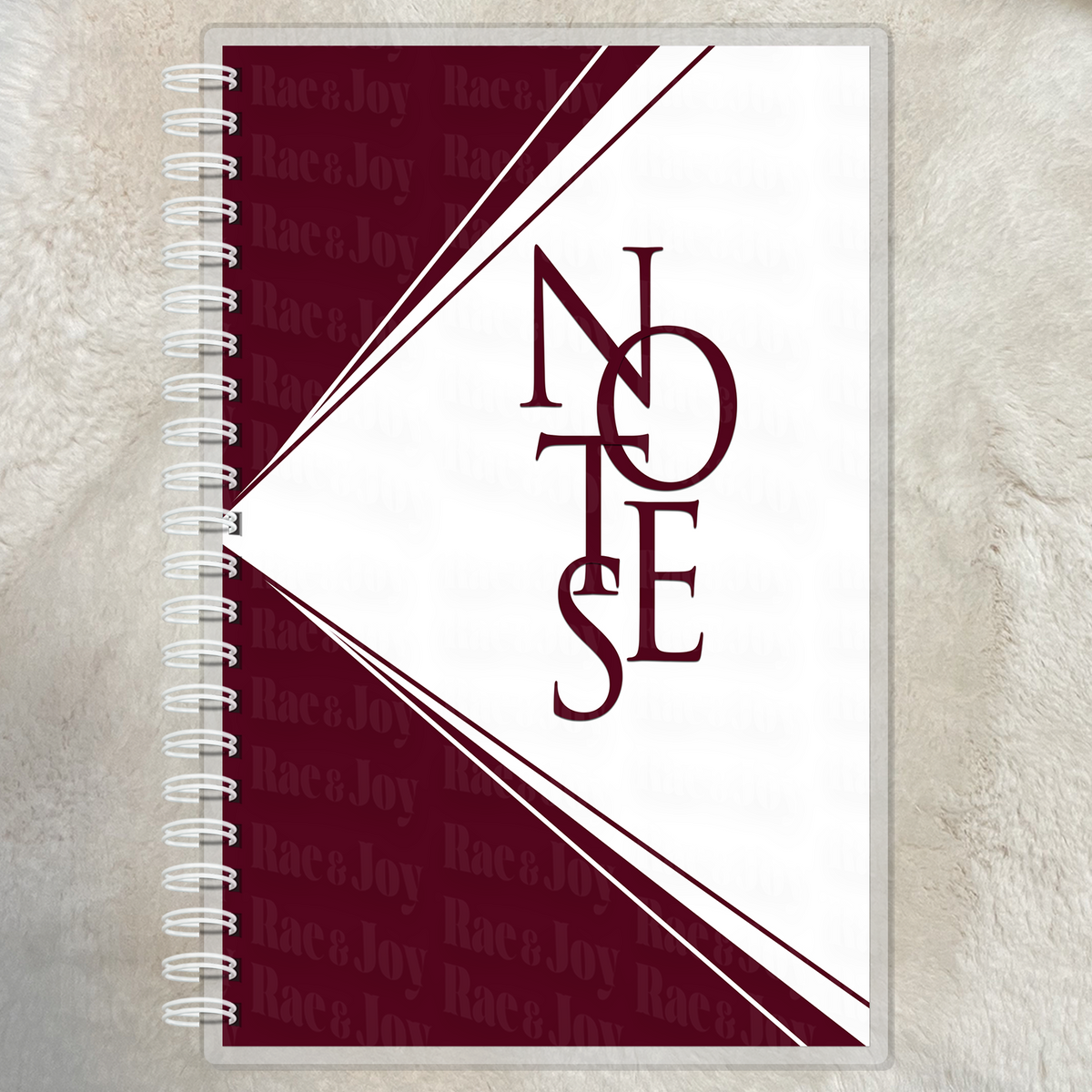 The Color Edit – Lined Notes Journal Maroon and White