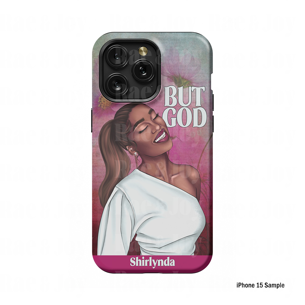 "But God" iPhone Phone Case | African American Woman Phone Case | iPhone 15 Pro Max MagSafe 14 Plus 12 13 Custom Name | Personalized - Rae & Joy Journals, Planners & More