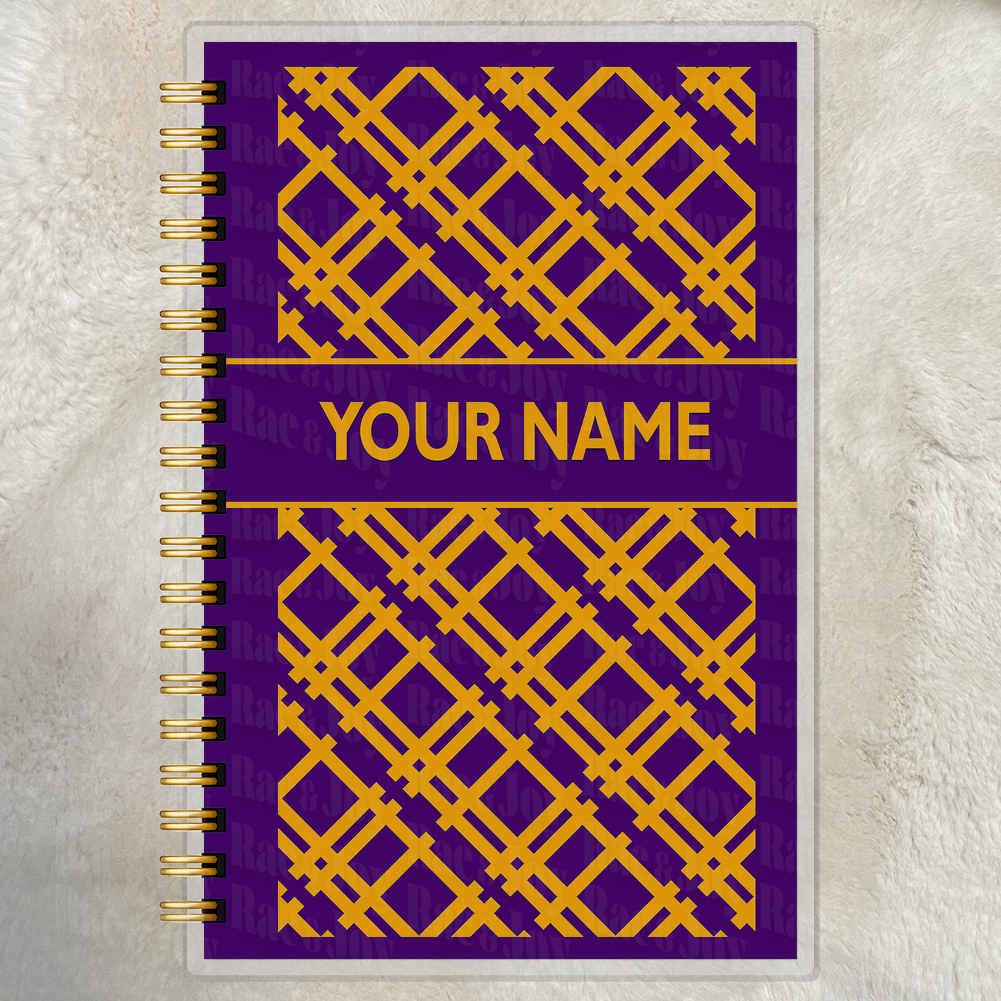 Reflections Personalized Lined Christian Journal | Faith Journal & Notebook | Available in 11 Plaid Colors Purple Gold