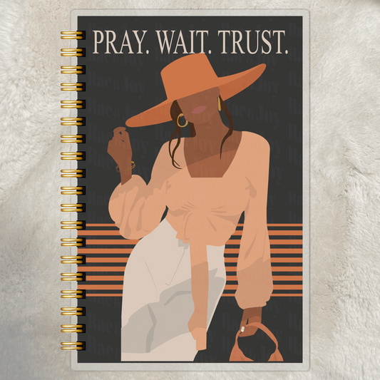 Pray. Wait. Trust. Christian Lined Journal | Faith Writing Notebook for Women | Inspirational Scripture Gift
