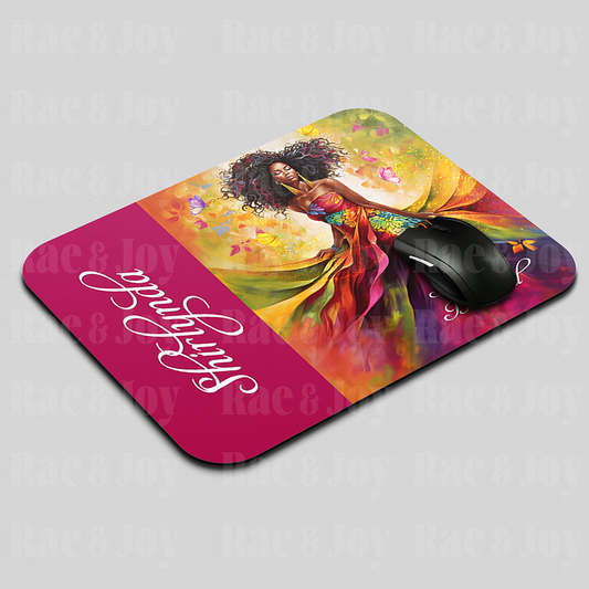 "Simply Blessed" Mouse Pad | African American Woman Mouse Pad | Personalized - Rae & Joy Journals, Planners & More