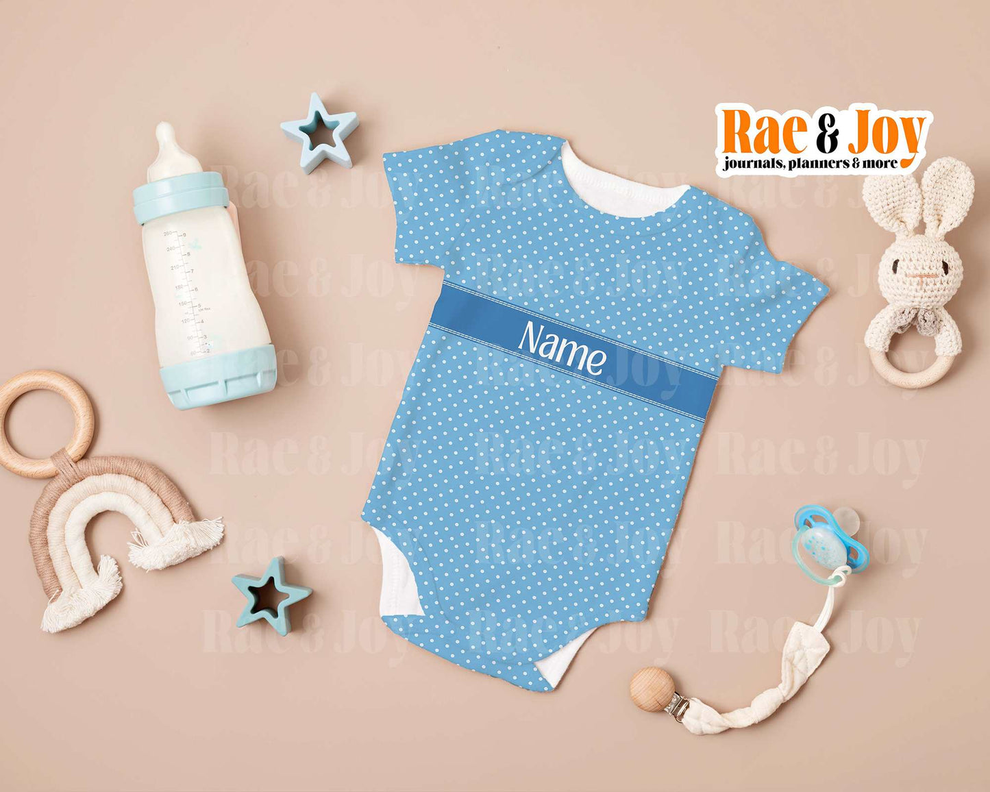 Personalized Dotted Baby One-Piece (Oh, Baby! Collection)