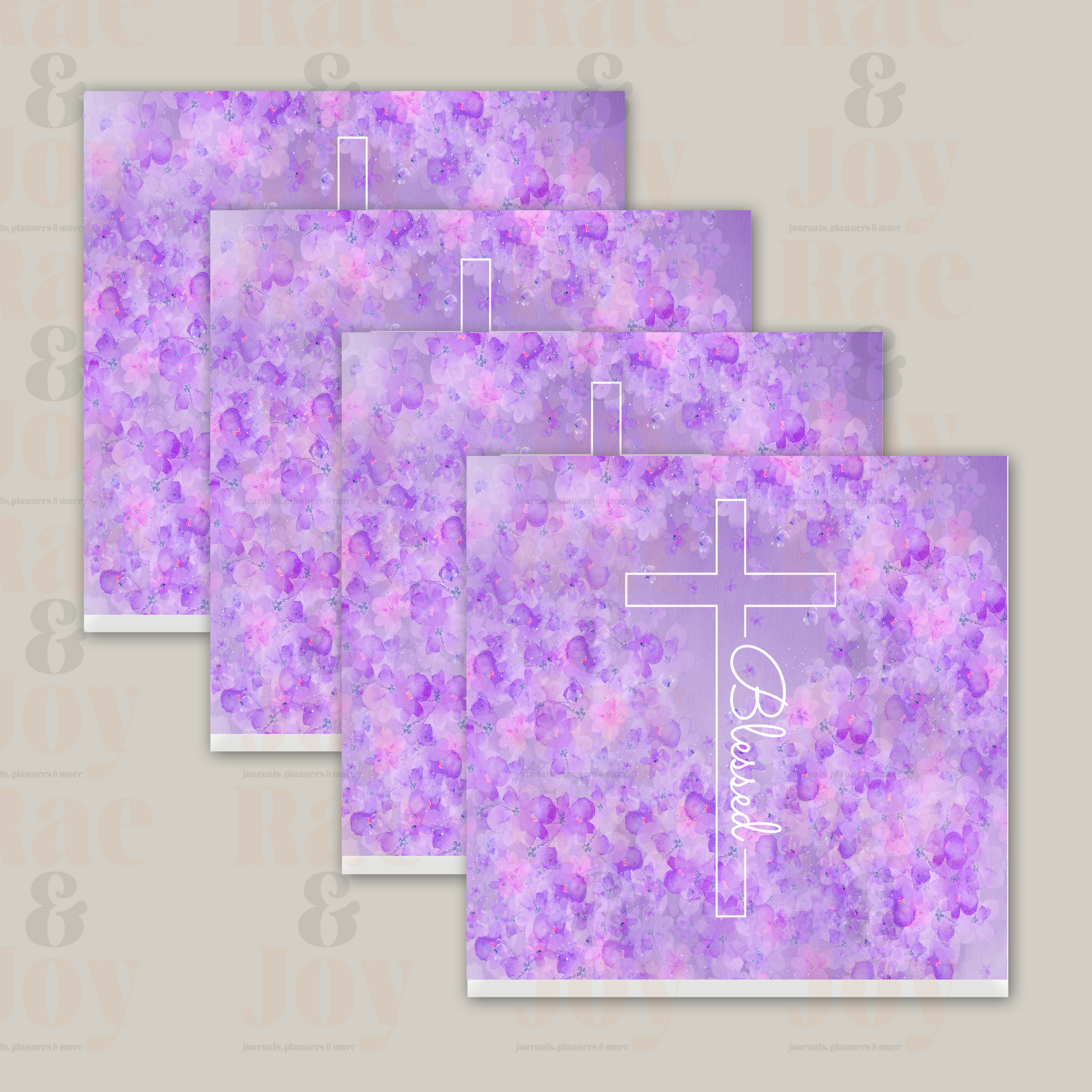 Blessed Cross Floral Ceramic Coaster – Christian Mother’s Day Gift for Mom Nana Grandma Aunt – 4x4” with Cork Backing