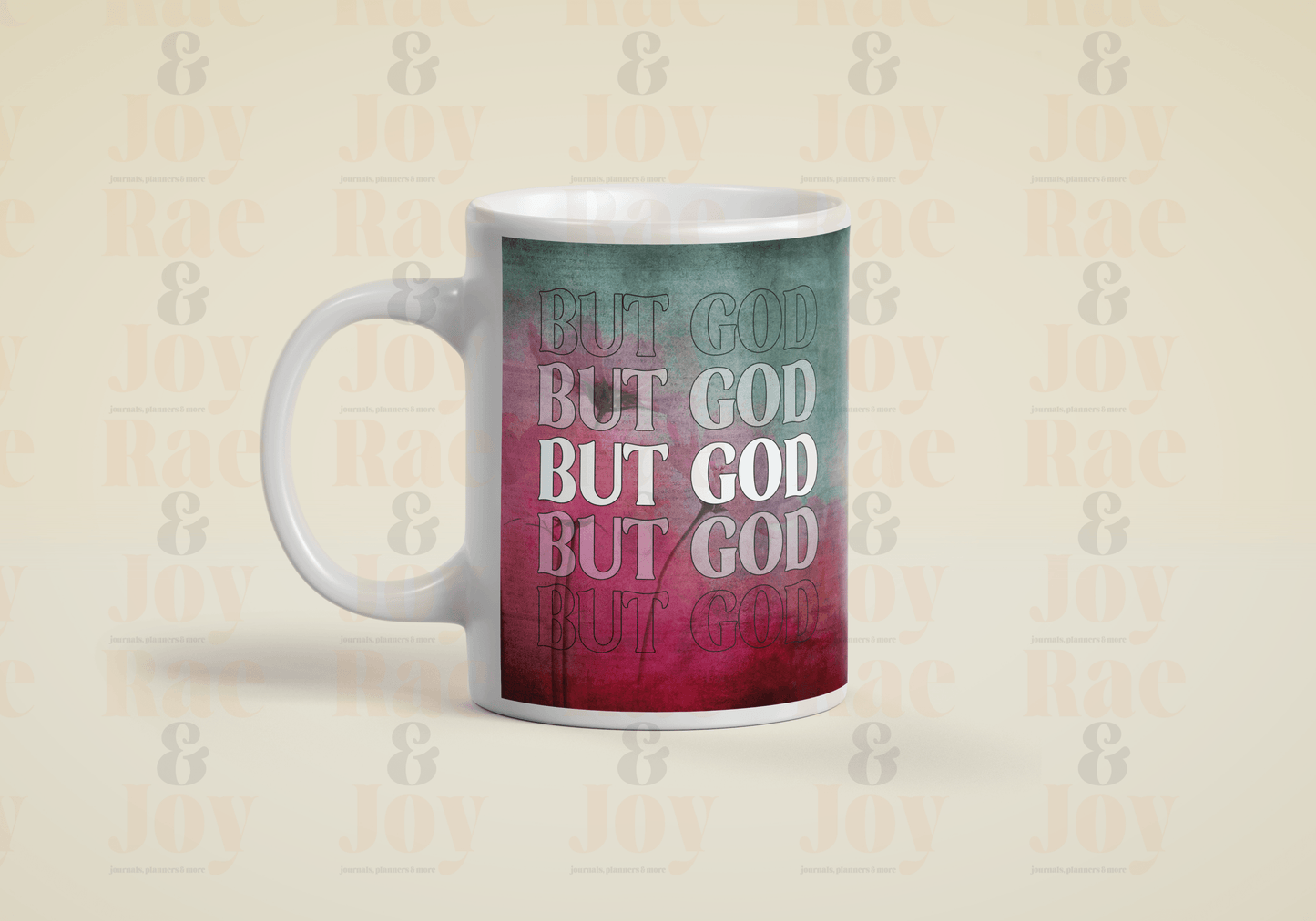 ’But God’ Floral Watercolor African American Woman 15 Oz Mug | Personalized Option