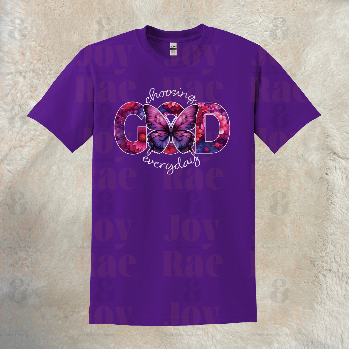 Choosing God Everyday Floral Butterfly T-Shirt - Gildan® Softstyle & Dryblend® Available In