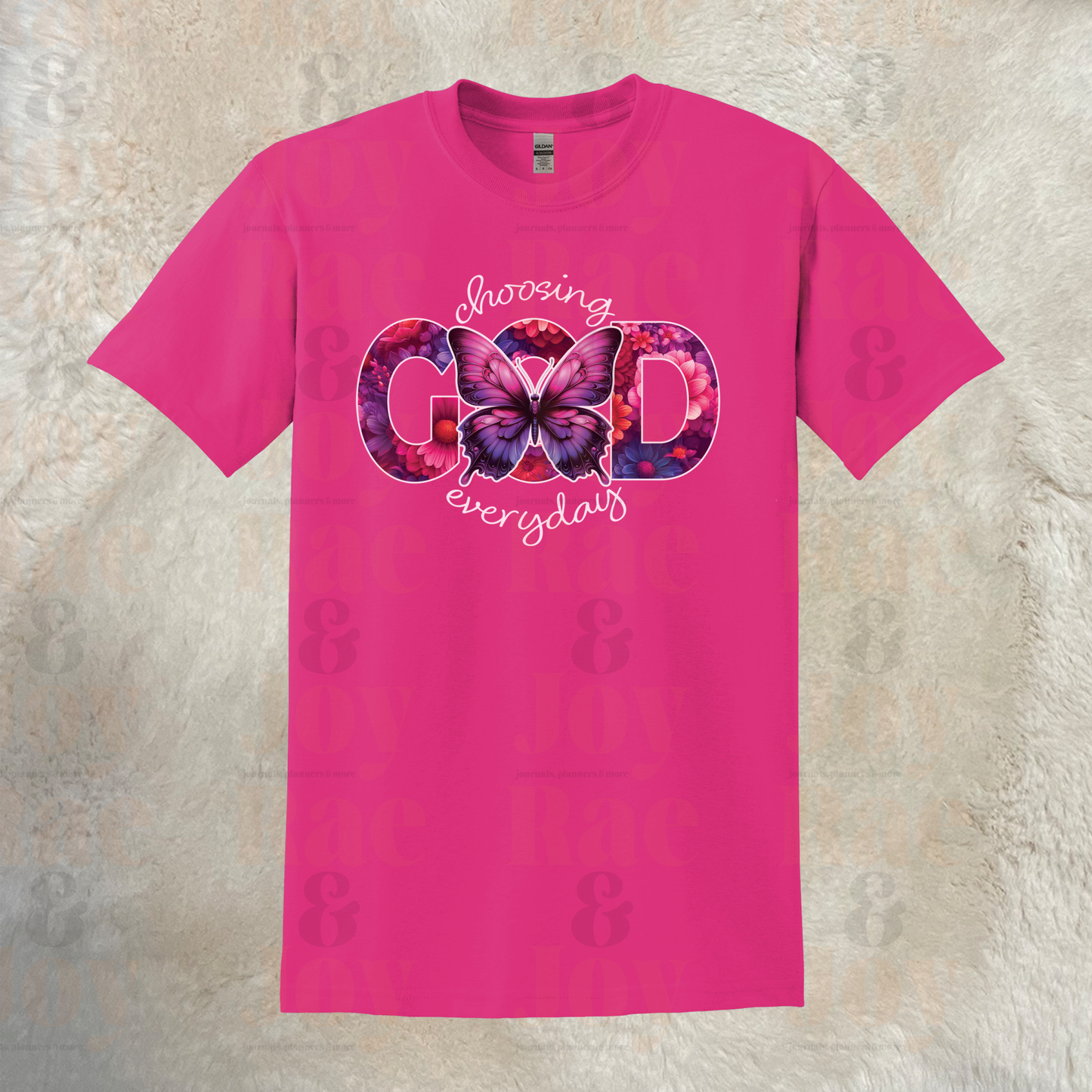 Choosing God Everyday Floral Butterfly T-Shirt - Gildan® Softstyle & Dryblend® Available In