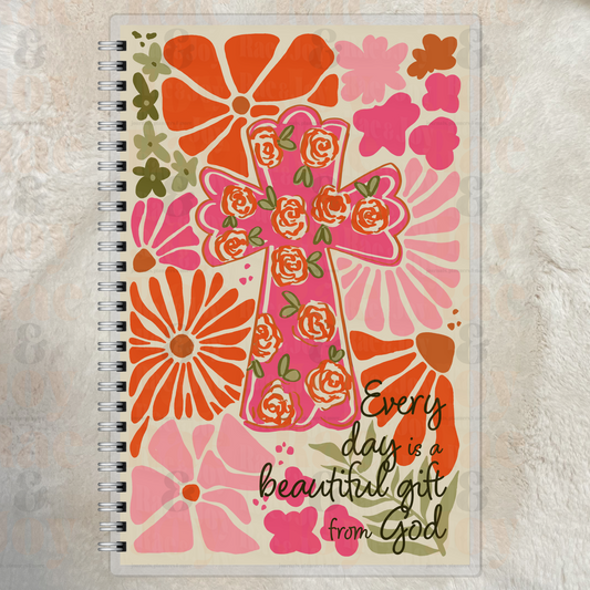 Christian Journal – Every Day is a Gift | 2 Sizes | Floral Cross Notebook 5.5’’x8.5’’ Journals/Planners