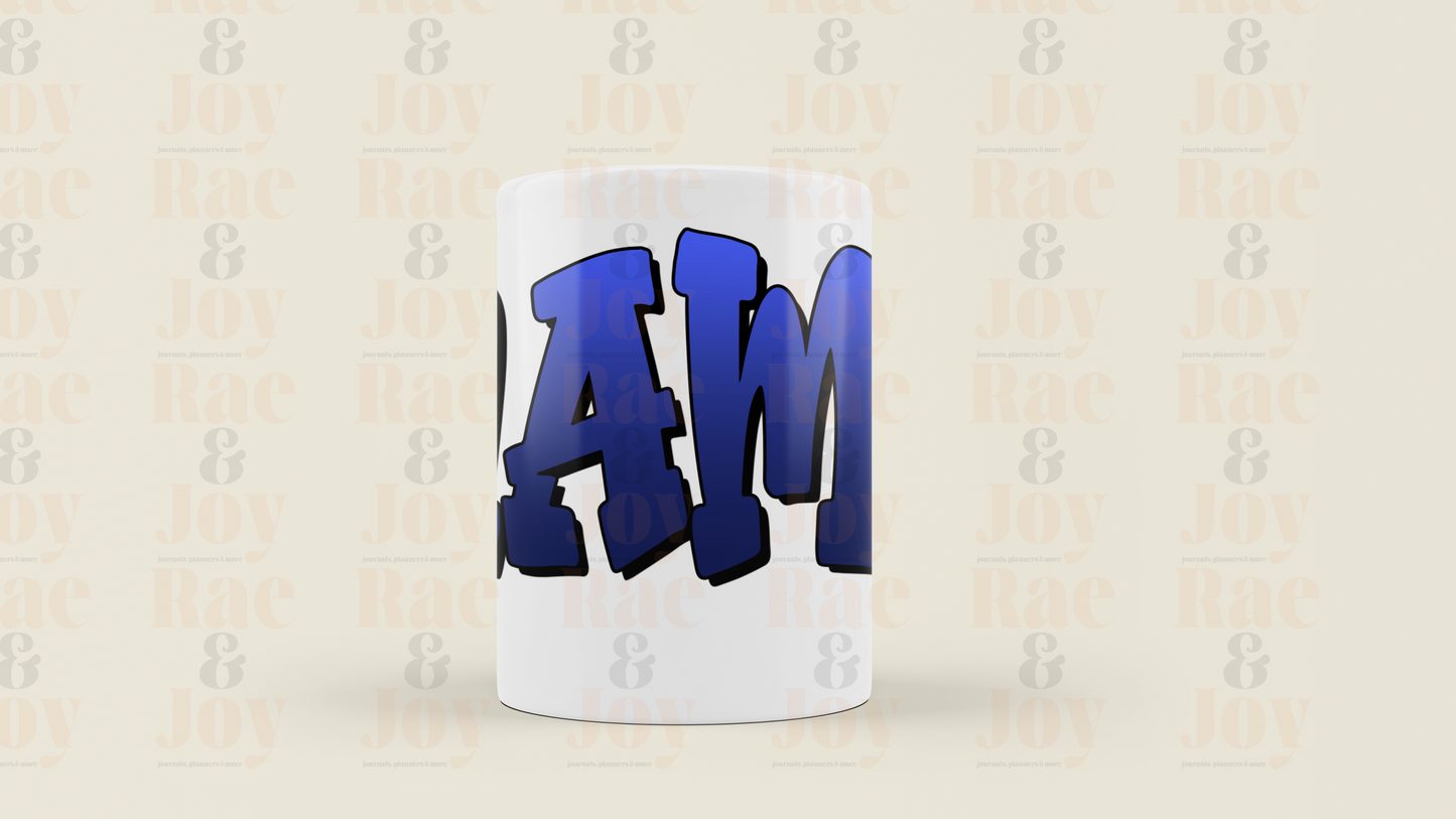 Custom Name Gradient Mug – Personalized 15 Oz Ceramic Coffee Blue Drinkware