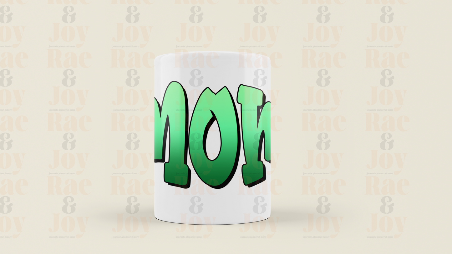 Custom Name Gradient Mug – Personalized 15 Oz Ceramic Coffee Green Drinkware